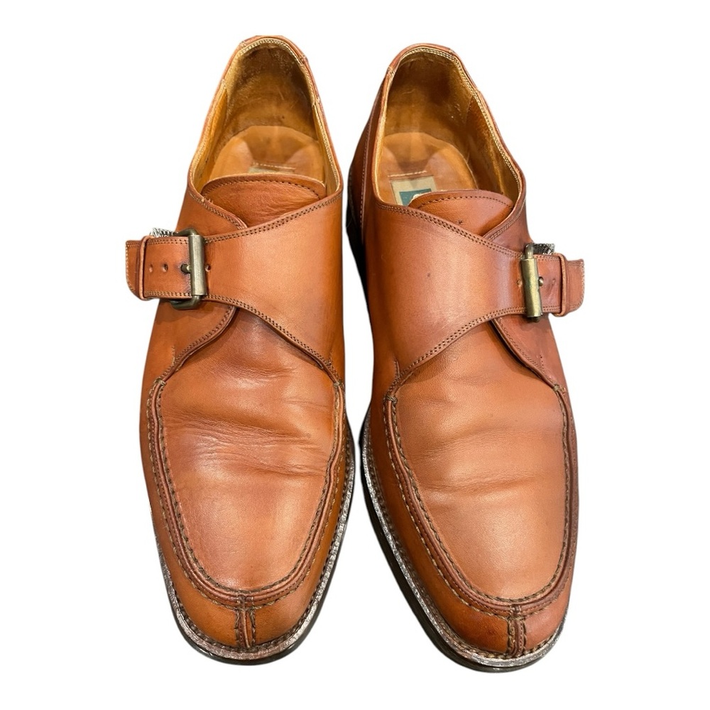 Cole Haan‎ Monk Strap Brown Leather Slip On Dress Shoes Size 8.5